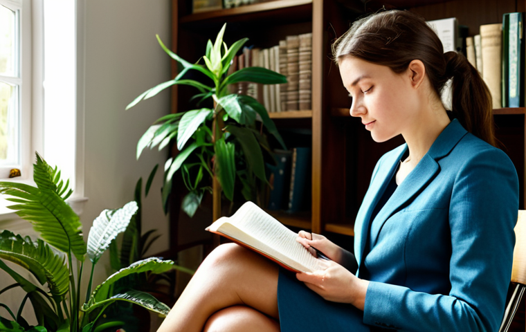 Discovering Purpose**

"A woman, fully clothed in modest professional attire, sitting in a comfortable chair in a sunlit room, journaling with a thoughtful expression. Soft, natural lighting. In the background, bookshelves and plants create a calming atmosphere. Perfect anatomy, correct proportions, natural pose, well-formed hands, proper finger count, natural body proportions. Safe for work, appropriate content, professional, modest, family-friendly, high quality."

**